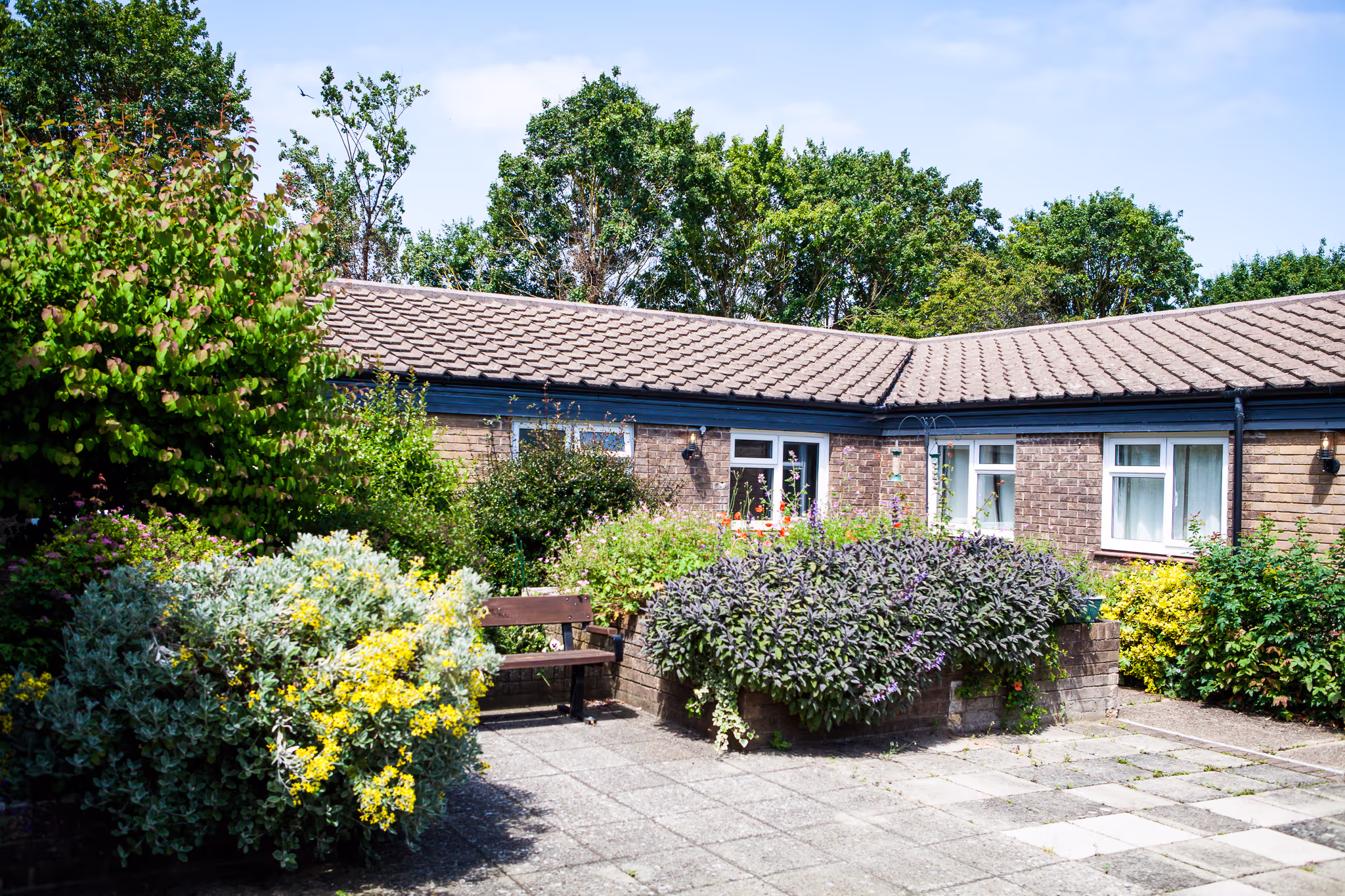 Beautiful gardens in summer at The Courtyard Ixworth